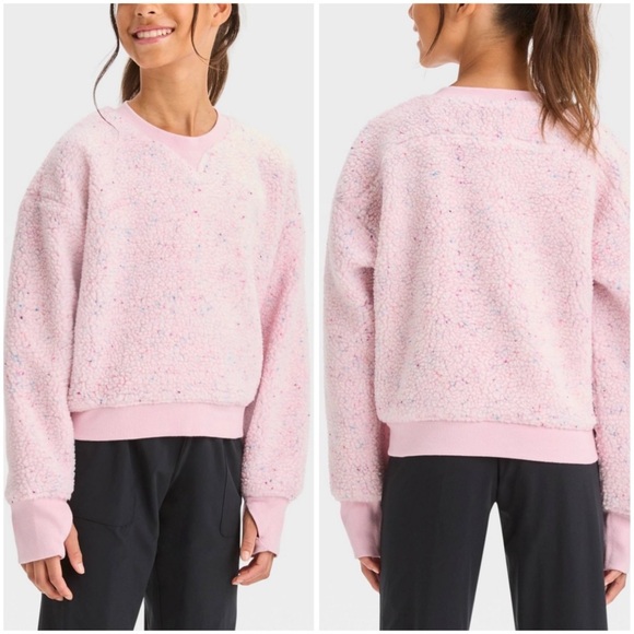 \All in Motion\ NWT Faux Shearling Pullover in Beyond Pink - Picture 1 of 16